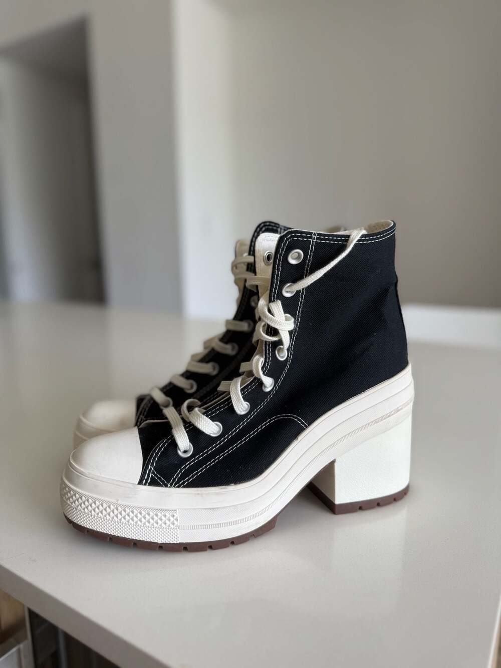 Converse Chuck 70 De Luxe Heel Black Egret Sneakers Size W10 /8M - Picture 3 of 7